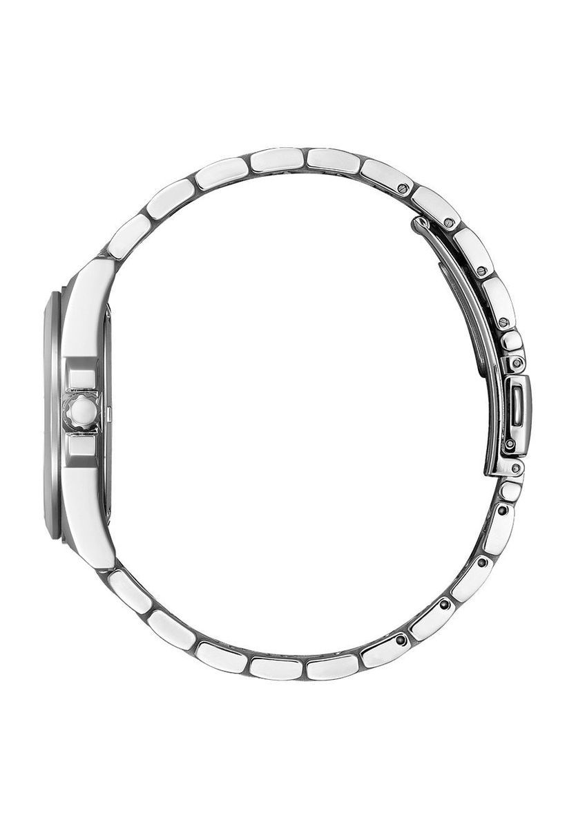 Silberne Edelstahl Uhr mit Datumsanzeige