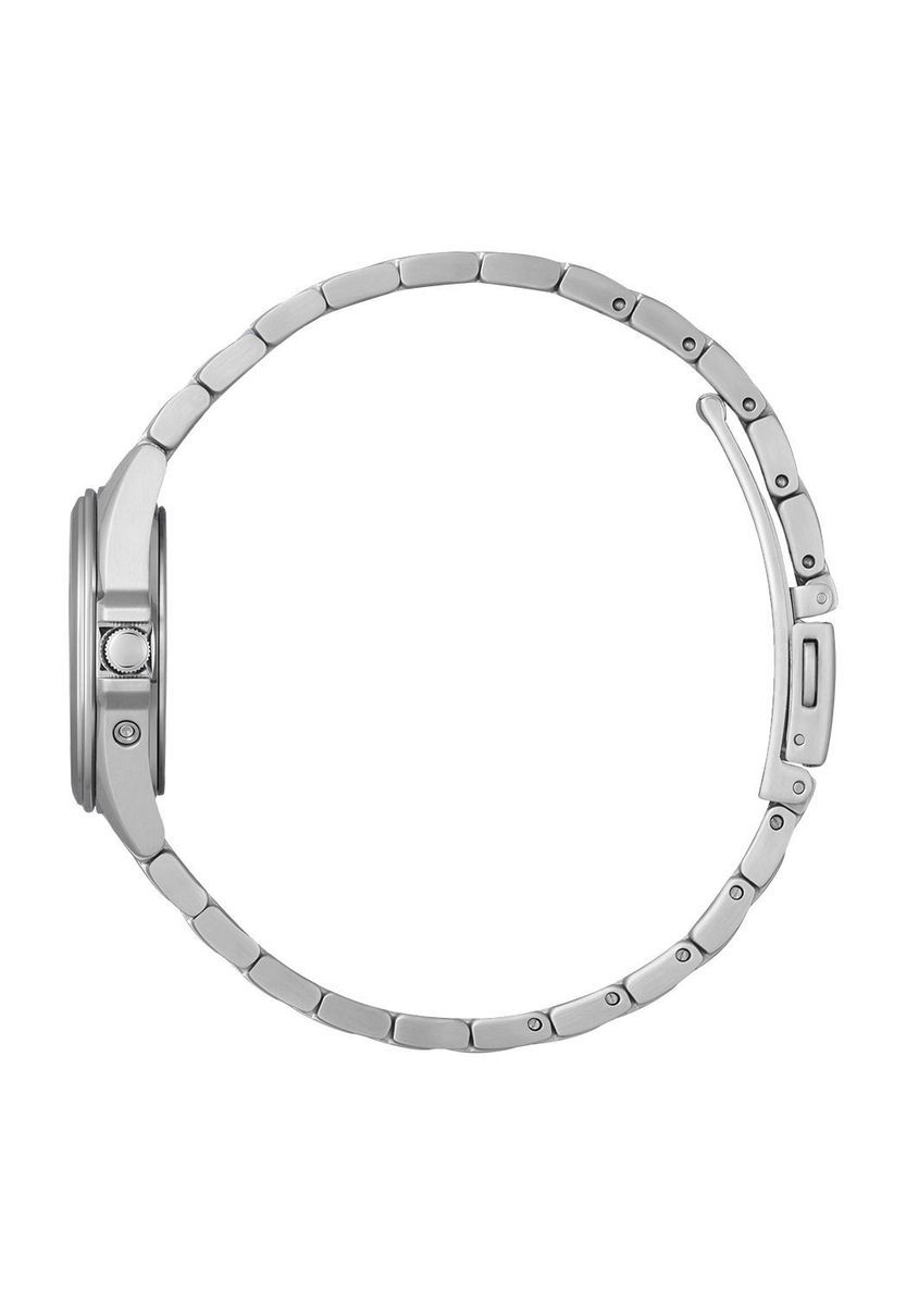 Elegante silberfarbene Damenarmbanduhr