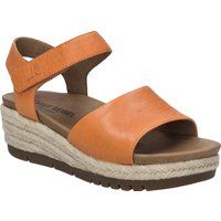 Leder-Keilsandalen mit Jute-Plateau