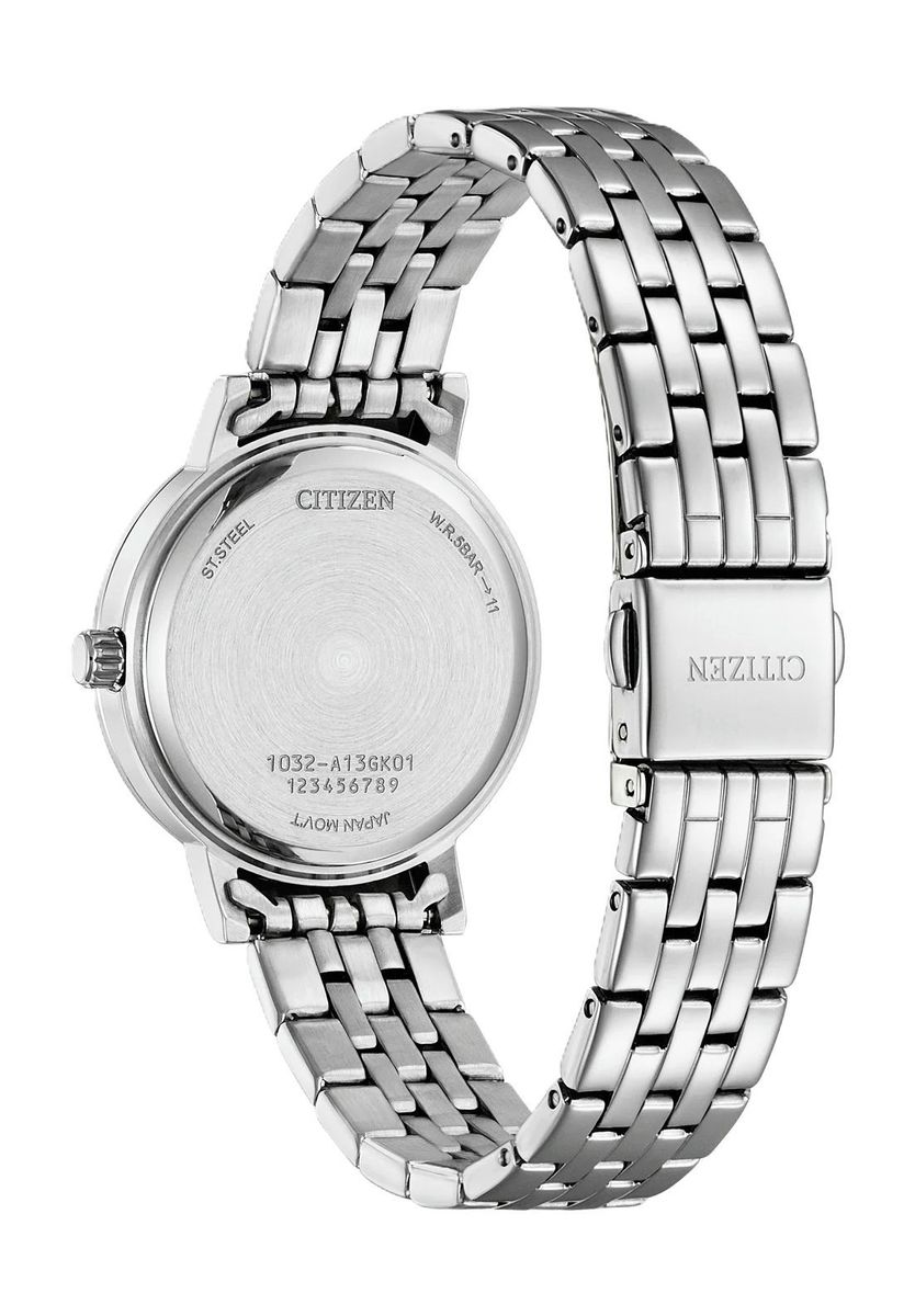 Elegante silberfarbene Damenarmbanduhr