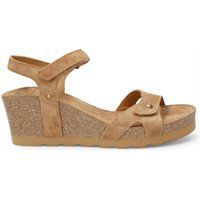 Wildleder-Keilsandalen mit Klettverschluss
