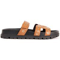 Plateau-Sandalen mit Ösen und Riemen