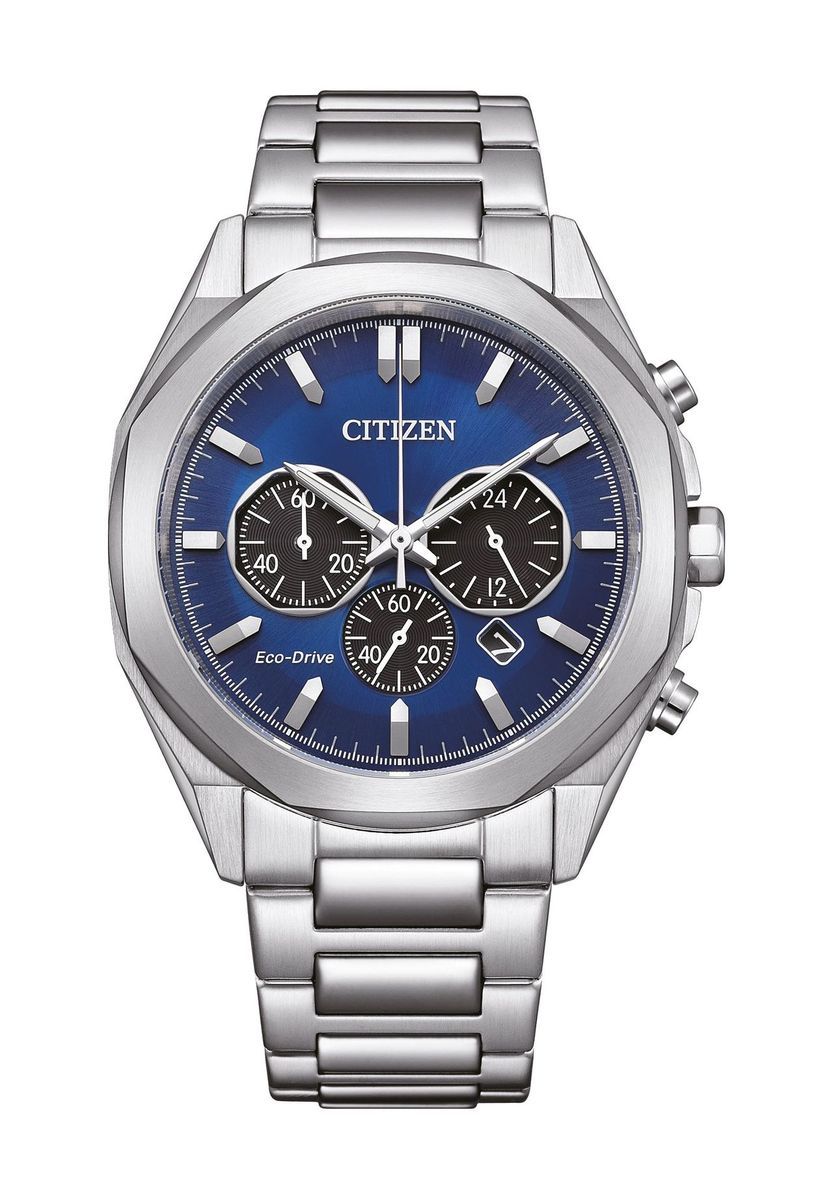 Herren Chronograph Blaues Zifferblatt Uhr