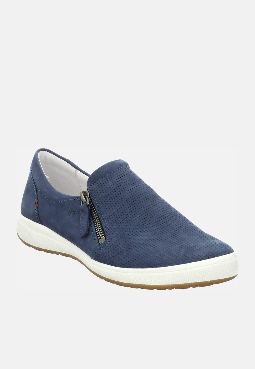 Perforierte Nubuk-Slip-Ons mit Reißverschluss