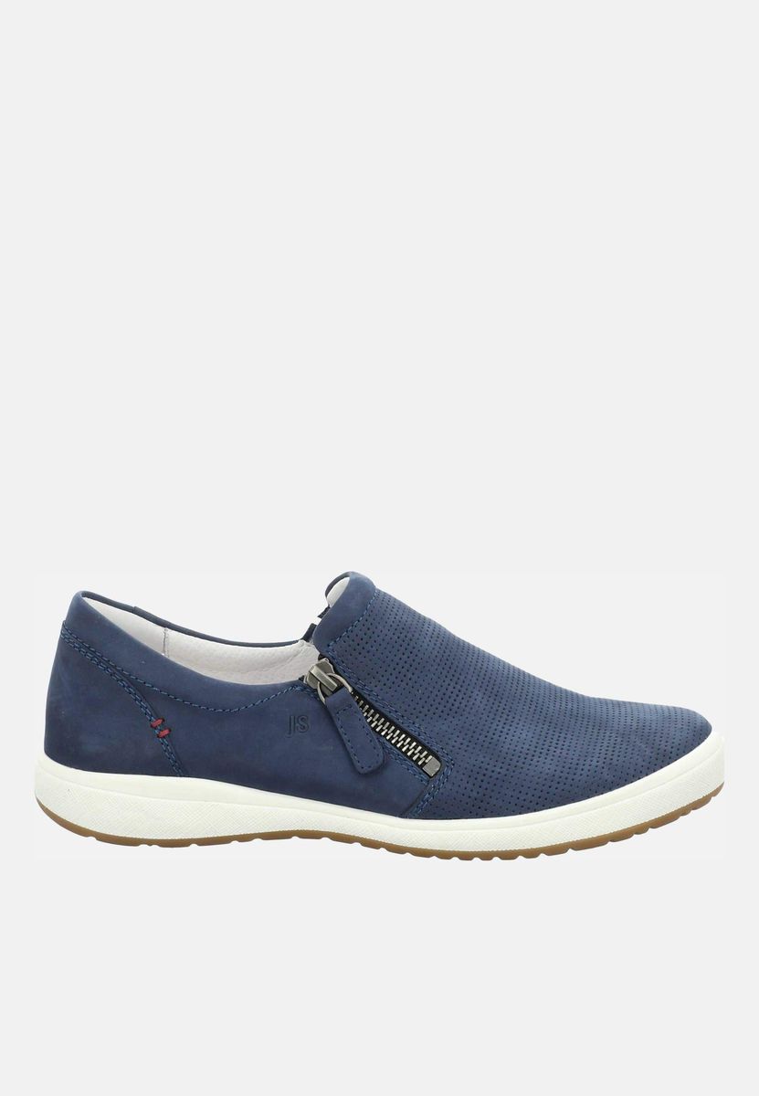 Perforierte Nubuk-Slip-Ons mit Reißverschluss