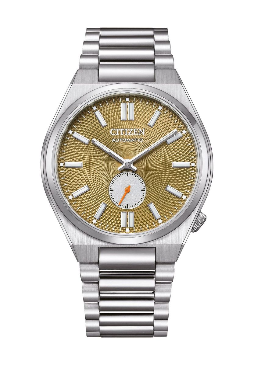 Elegante Automatikuhr mit goldenem Zifferblatt