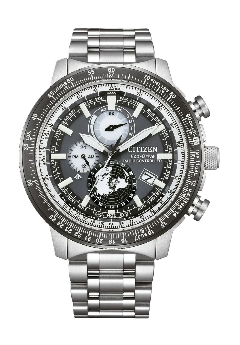 Herren Silber Edelstahl Chronograph Uhr