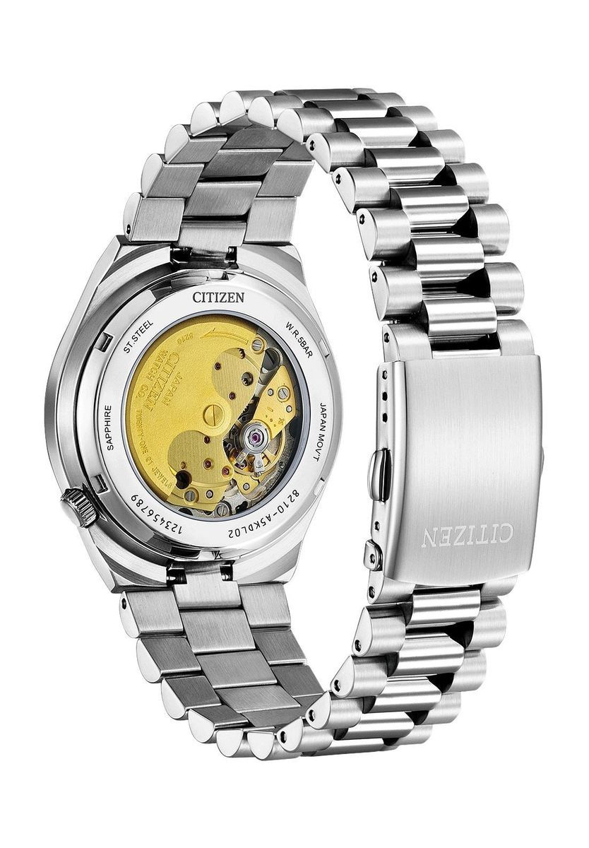 Edelstahl Orange Zifferblatt Automatikuhr