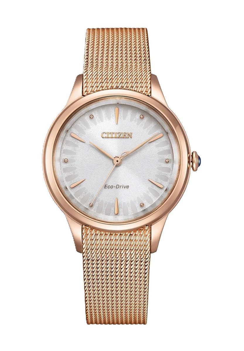 Elegante roségoldene Mesh-Uhr