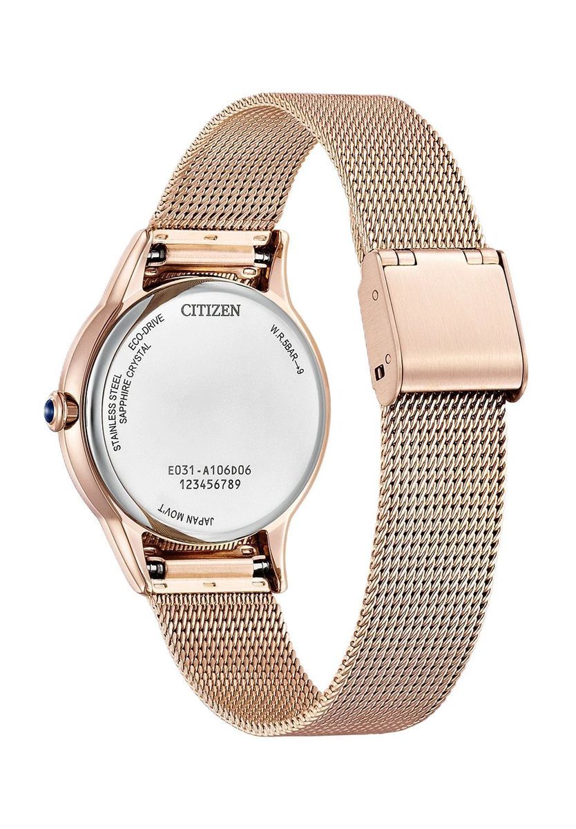 Elegante roségoldene Mesh-Uhr