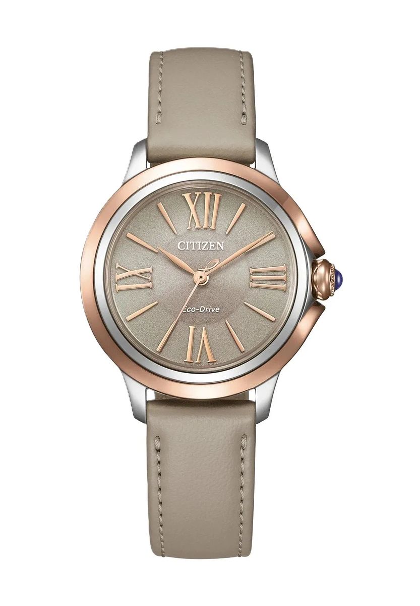 Elegante zweifarbige Eco-Drive Armbanduhr