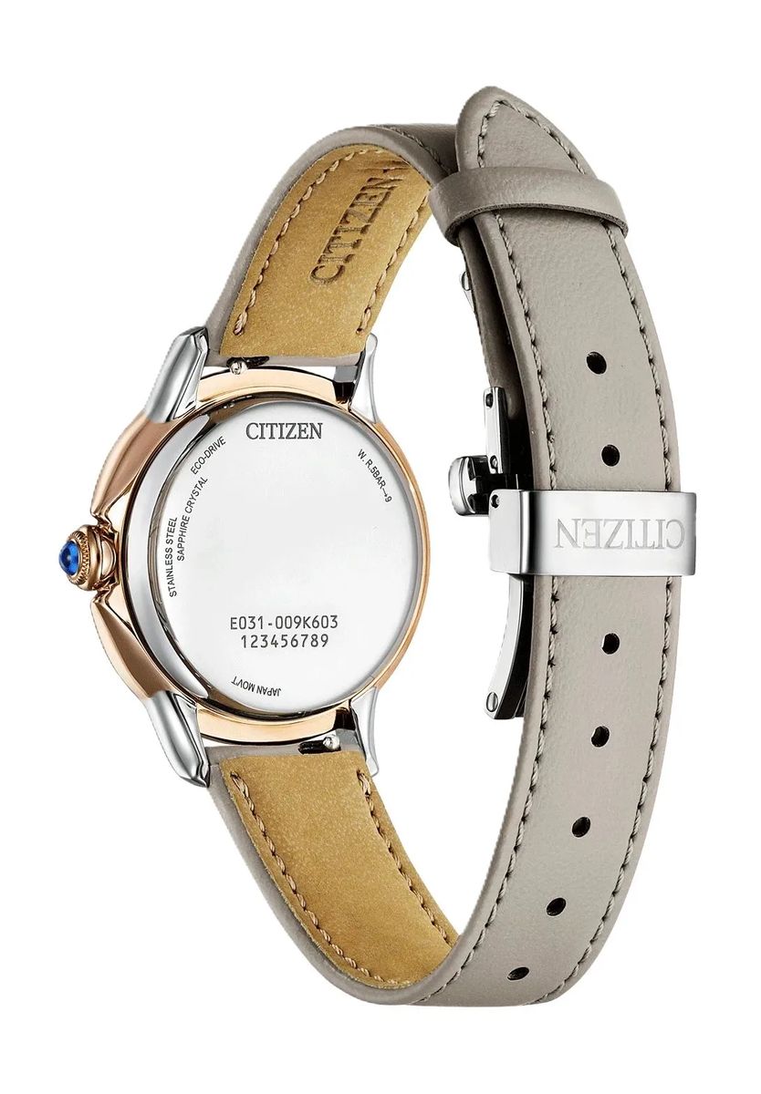 Elegante zweifarbige Eco-Drive Armbanduhr