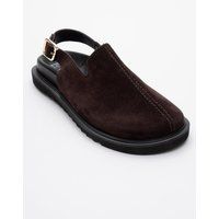 Wildleder-Slingback-Clogs mit Schnalle