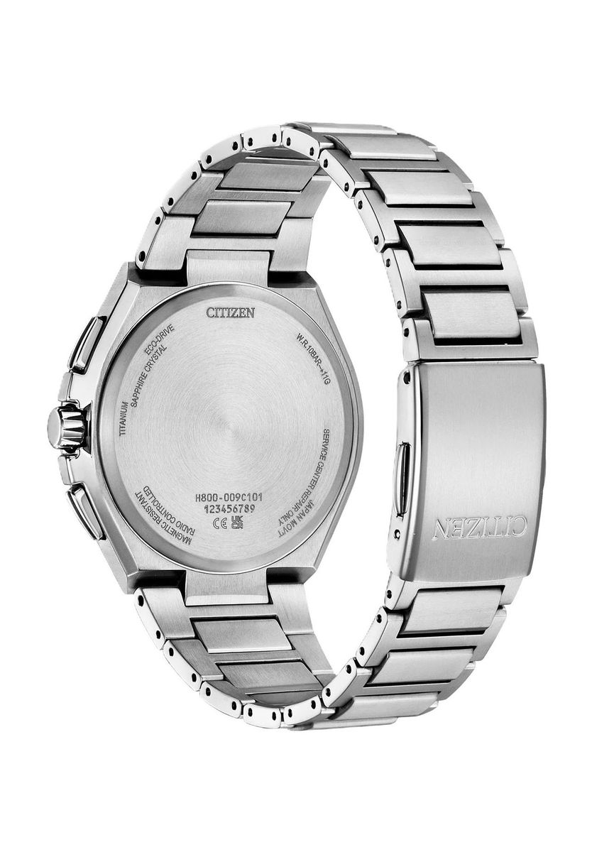 Silberner Chronograph Funkuhr