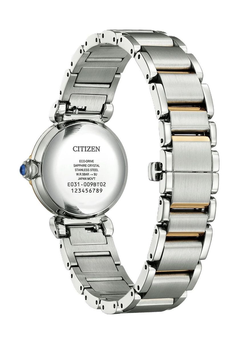 Zweifarbige Damenuhr aus Edelstahl