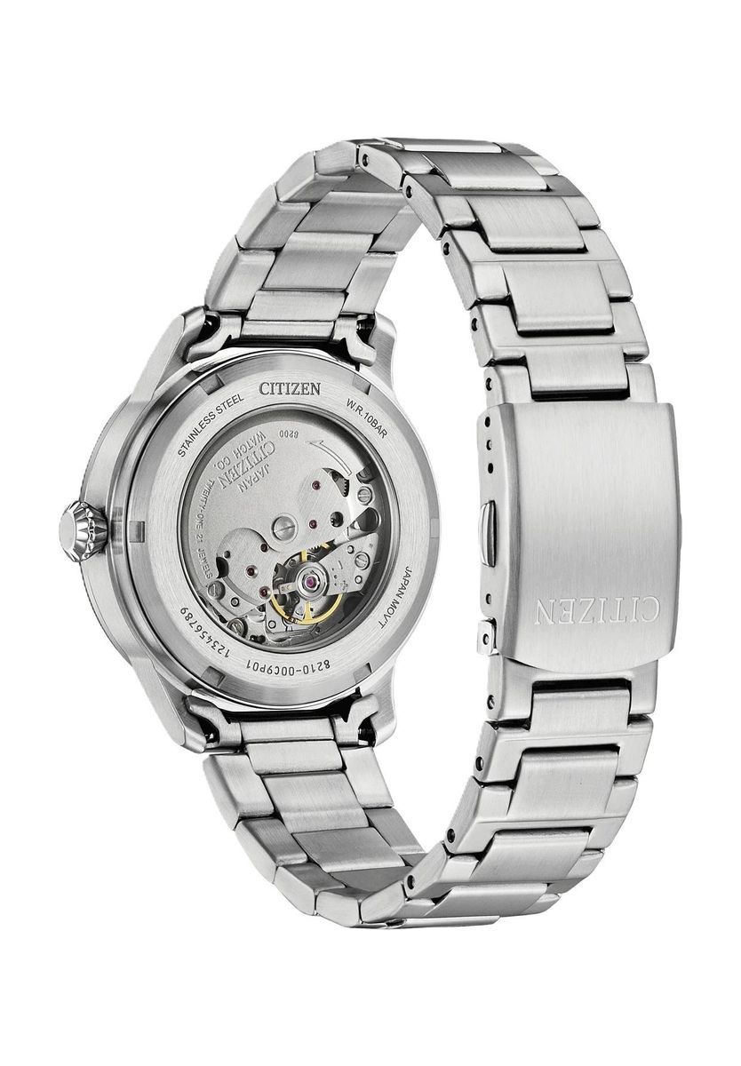 Silberne Automatikuhr aus Edelstahl