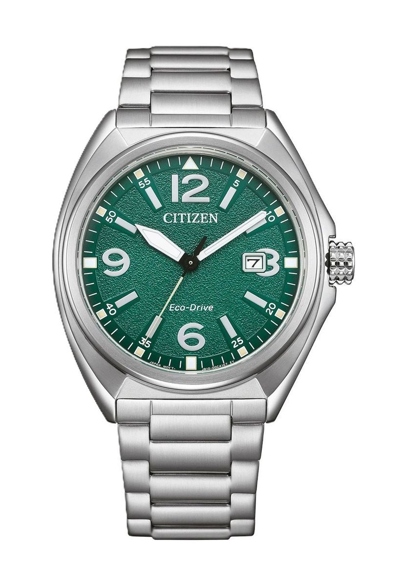 Eco-Drive Uhr mit grünem Zifferblatt