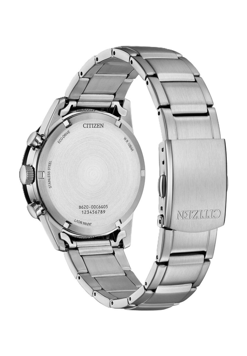 Herren-Chronograph aus Edelstahl mit Eco-Drive