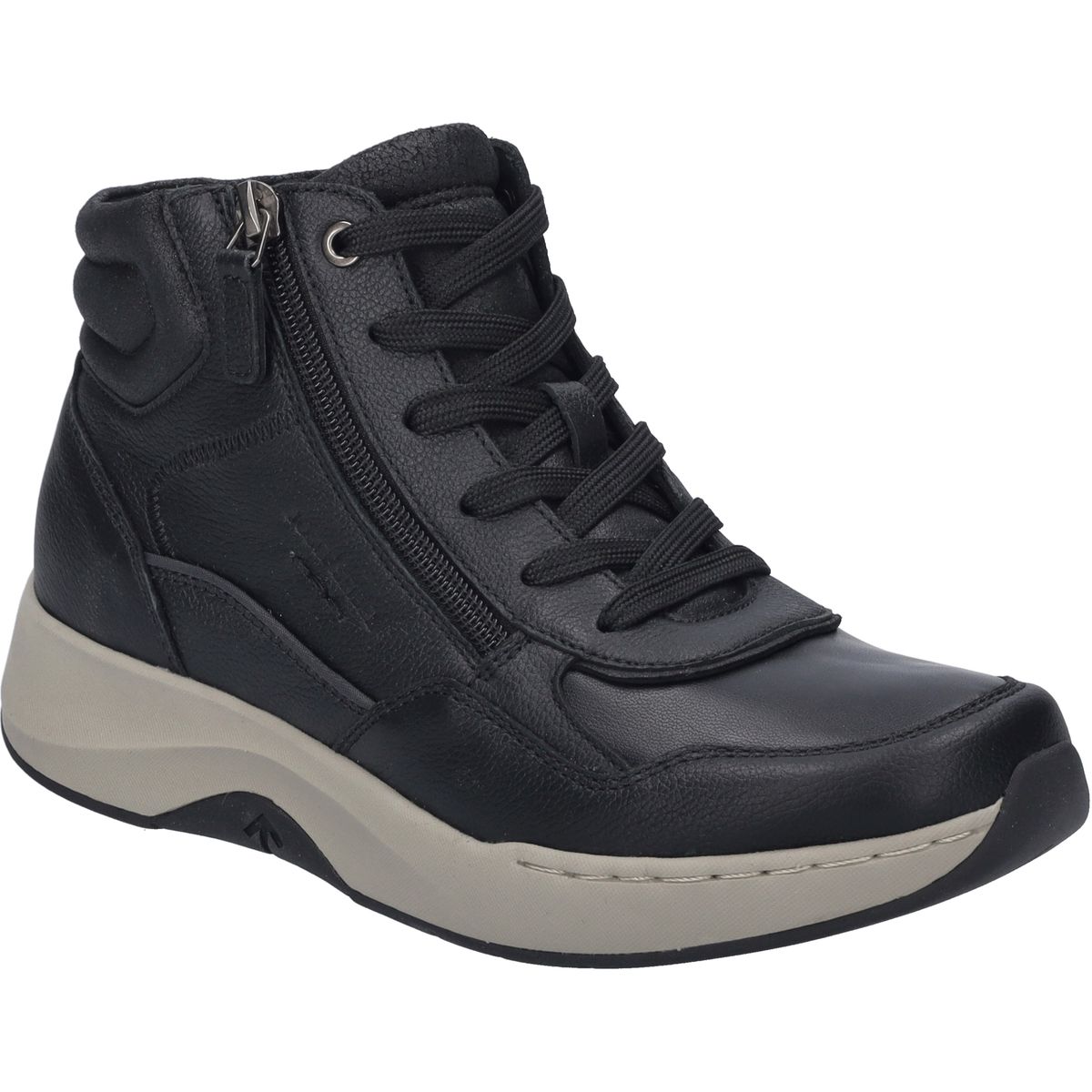 High-Top Leder-Sneaker mit Reißverschluss