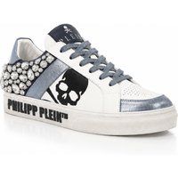 Low-Top-Sneaker mit Totenkopf und Kristallbesatz