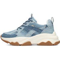 GIGI Patchwork-Denim-Sneaker mit Plateausohle