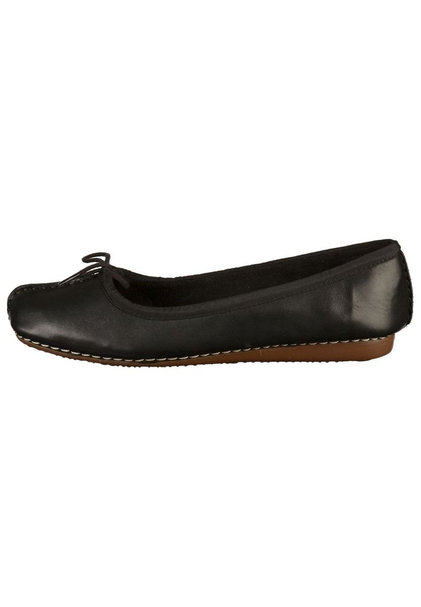 Klassische schwarze Leder-Ballerinas