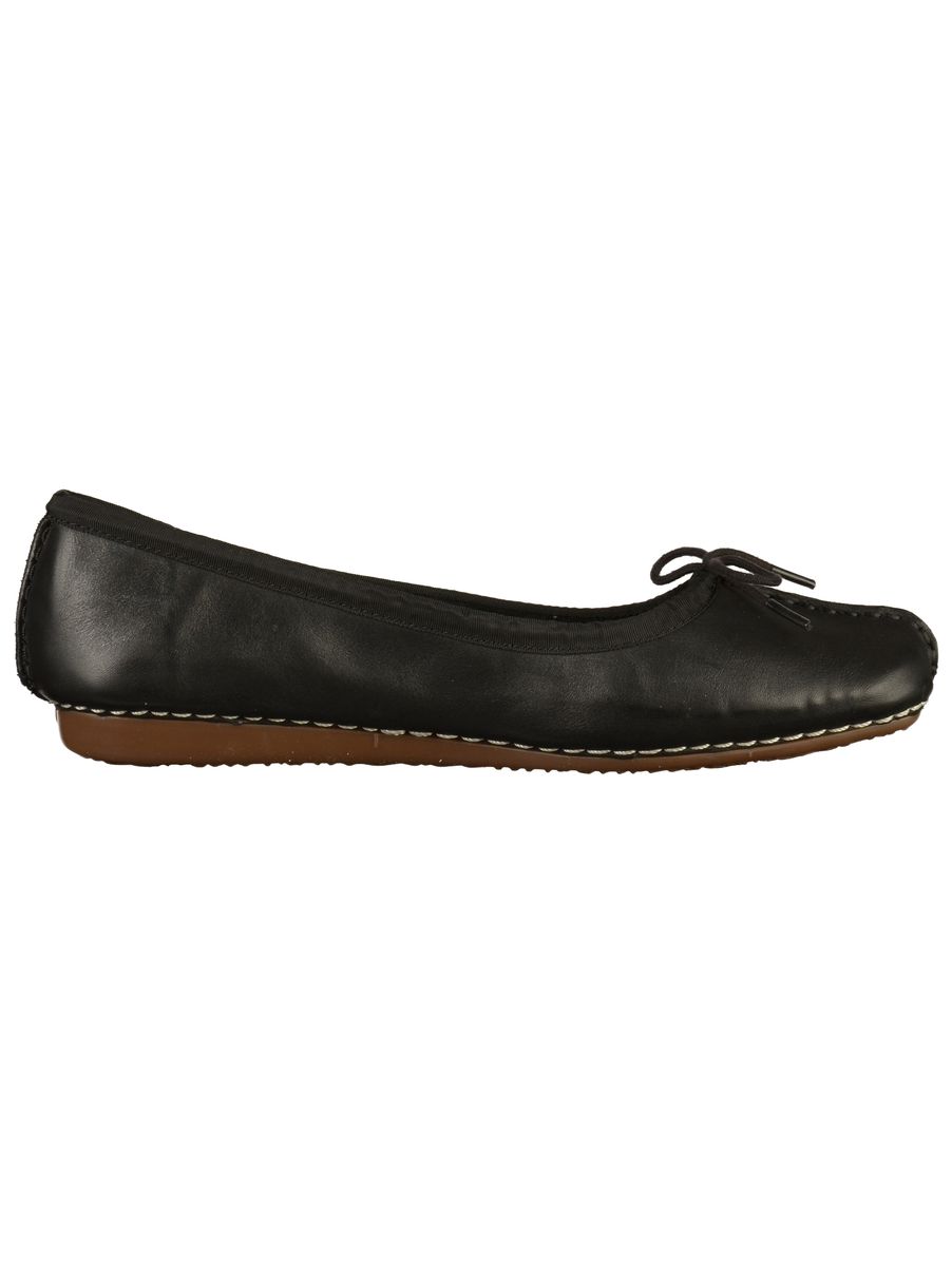 Klassische schwarze Leder-Ballerinas