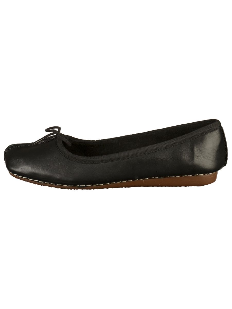 Klassische schwarze Leder-Ballerinas