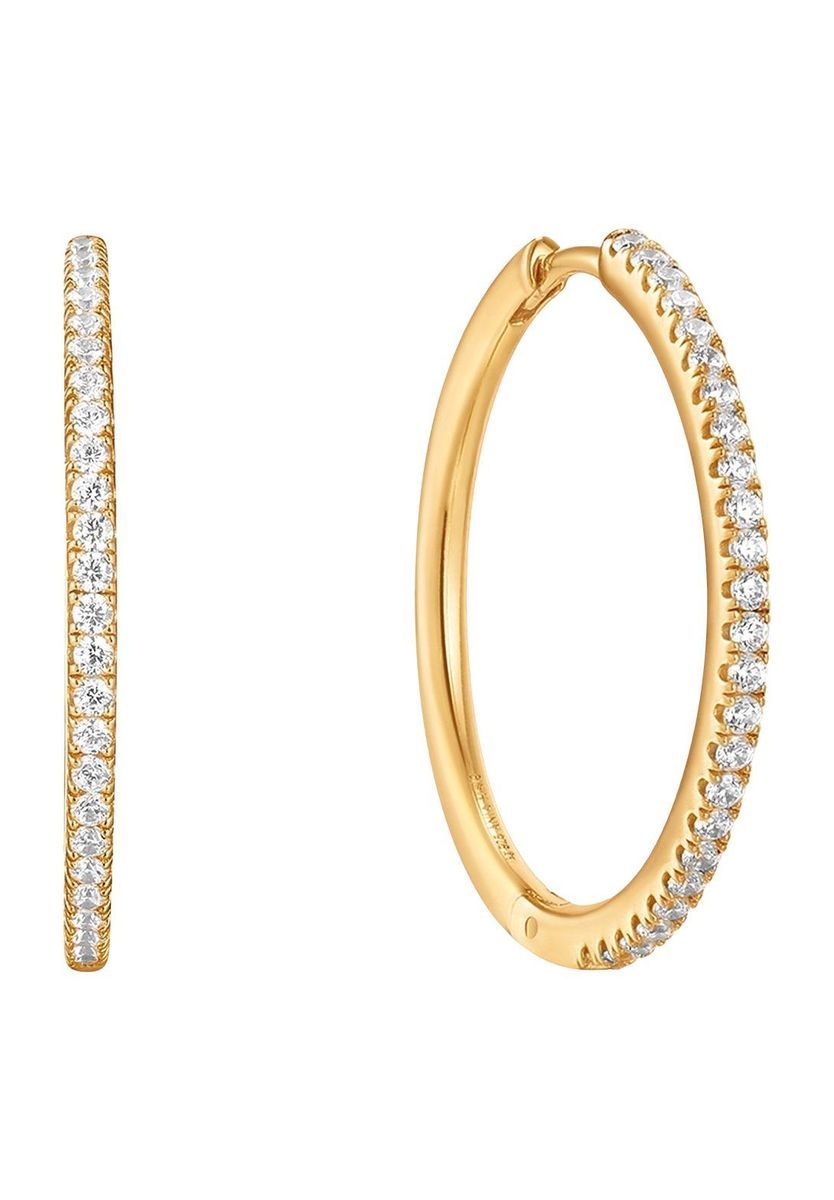 Goldene Creolen mit Zirkonia