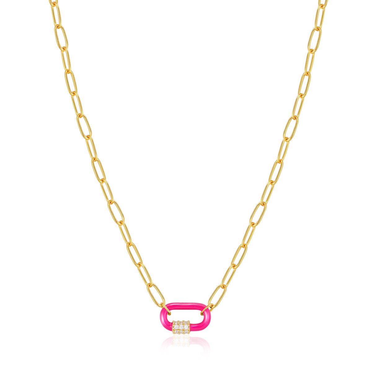 Goldkette mit blauem Emaille-Verschluss