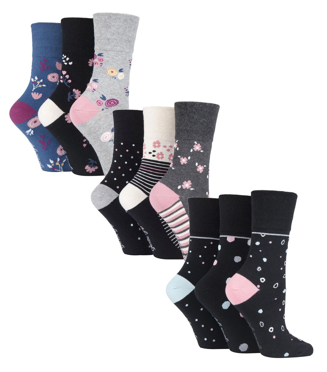 Druckfreie Socken mit floralem Muster