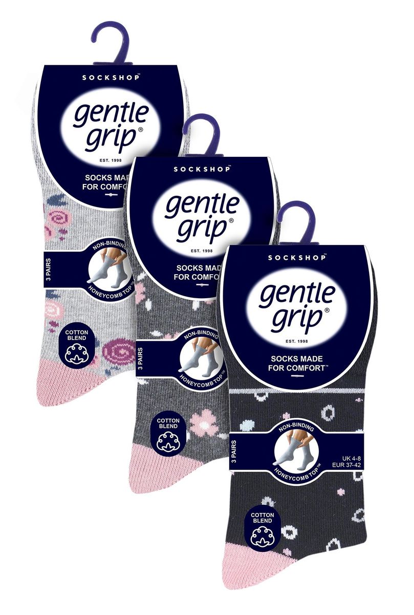 Druckfreie Socken mit floralem Muster