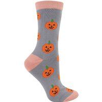 Halloween-Bambussocken mit Kürbis-Motiv
