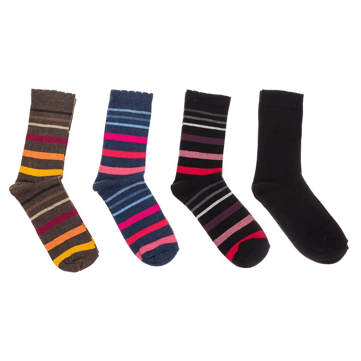Gestreifte und einfarbige Komfortsocken