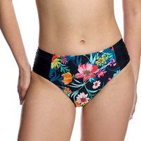 Bikinihose mit Blumenmuster und Raffungen