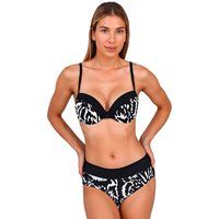 Bügel-Bikini mit abstraktem Schwarz-Weiß-Print