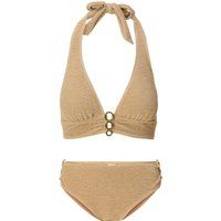 Texturiertes Neckholder-Bikini-Set mit Ring-Details