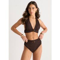 Strukturiertes Neckholder-Oberteil mit Ring