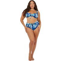 Bikini-Oberteil mit Blumenmuster und Knoten