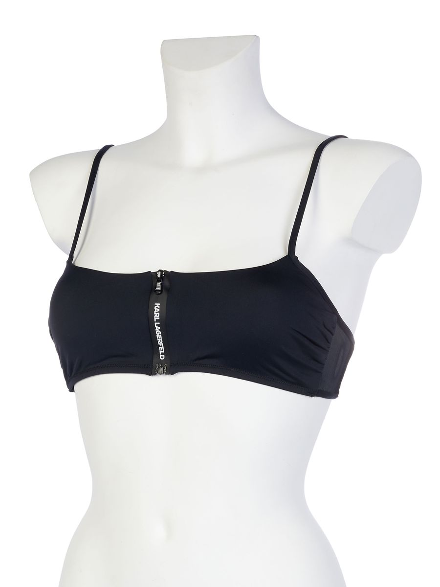 Sportliches Bralette mit Logo-Reißverschluss