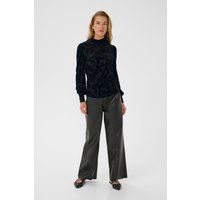 Florales Burnout-Velvet-Langarmshirt