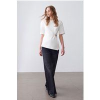 Asymmetrisches Jersey-Top mit Metalldetail