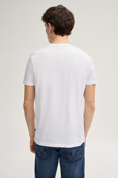 Alerio Weißes T-Shirt aus Bio-Baumwolle mit Emblem-Print Unisex