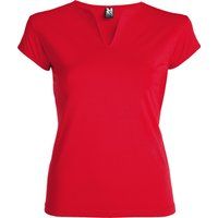 T-Shirt mit abgerundetem V-Ausschnitt