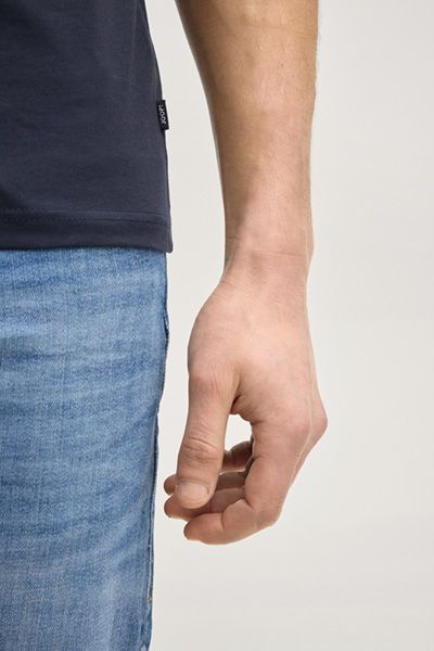 Joop! Alerio Marineblaues Herren-T-Shirt mit Emblem-Print