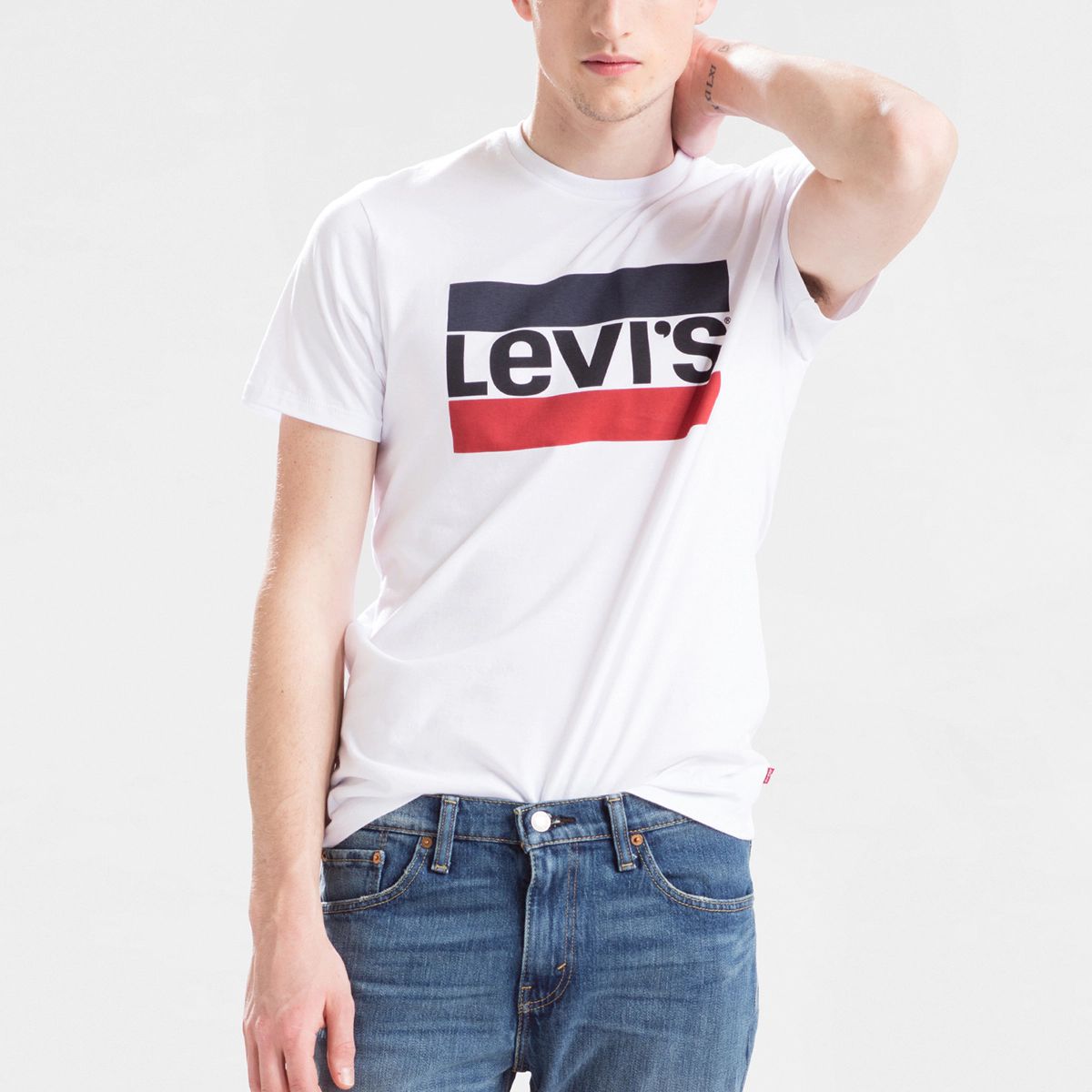 Klassisches Baumwoll-T-Shirt mit Rundhalsausschnitt und Logo