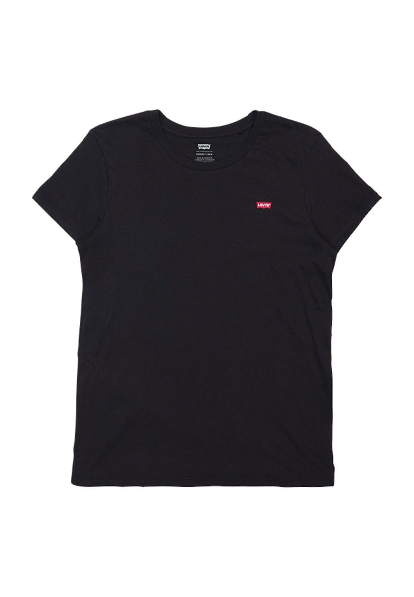 Levi's® T-Shirt, Logo-Patch, Rundhals-Ausschnitt, Basic, für Damen, schwarz, S
