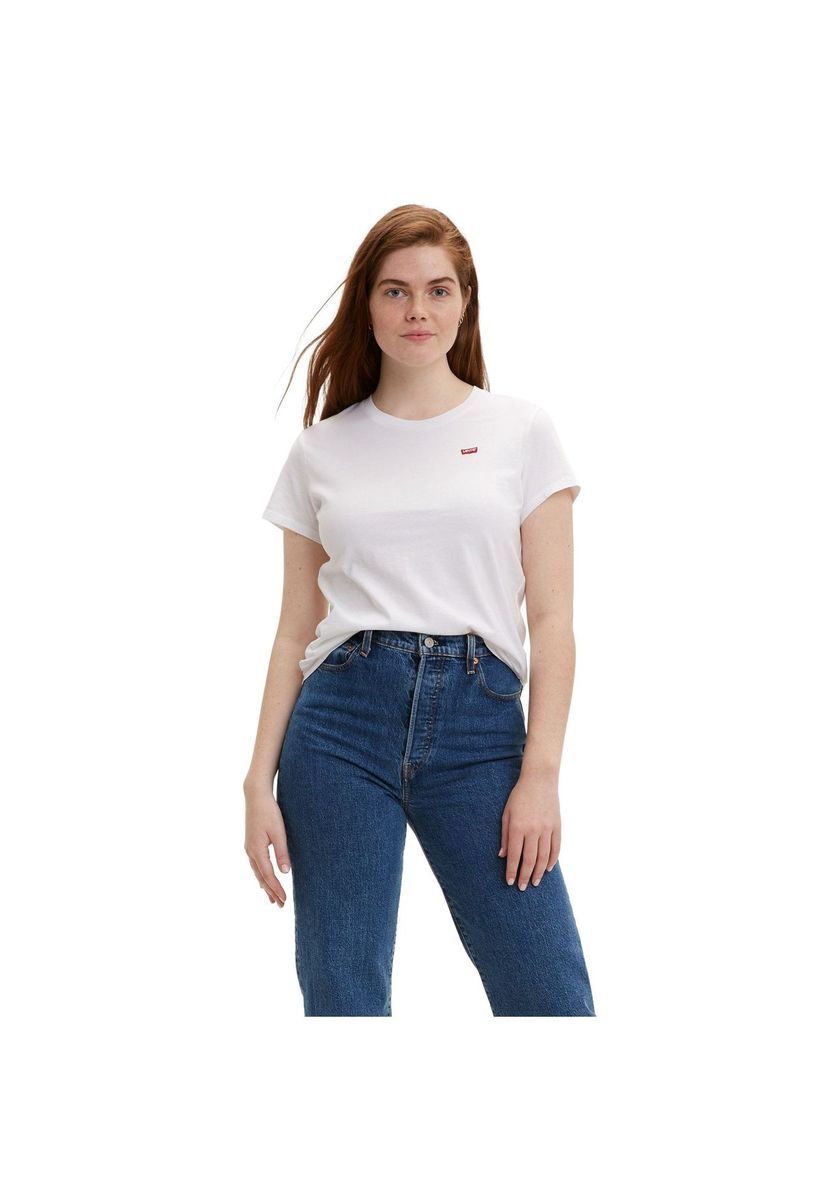 Levi's® T-Shirt, Rundhalsausschnitt, Label, für Damen, weiß, S