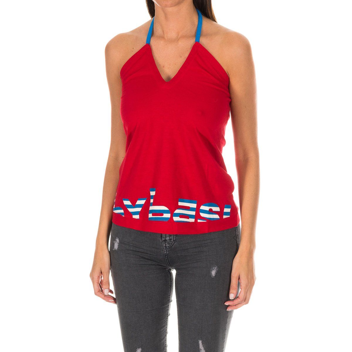 Sportliches Neckholder-Top mit Grafik