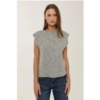 Strickweste mit Rautenmuster